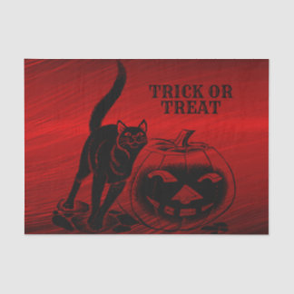 Halloween Party Evil Black Cat Pumpkin Red Scary Tissue Paper