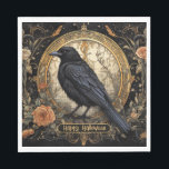 Halloween Party Evil Black Crow Orange Flowers Napkin<br><div class="desc">Halloween Party Evil Black Crow Orange Flowers Napkins. Easy to be customized to your preference. Great for parties and celebrations. Matching items available. Happy Halloween.</div>