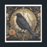Halloween Party Evil Black Crow Orange Flowers Napkin<br><div class="desc">Halloween Party Evil Black Crow Orange Flowers Napkins. Easy to be customized to your preference. Great for parties and celebrations. Matching items available. Happy Halloween.</div>