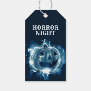 Halloween Party Evil Blue Pumpkin Horror Scary Gift Tags