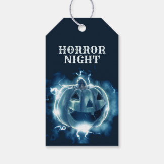 Halloween Party Evil Blue Pumpkin Horror Scary Gift Tags
