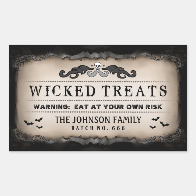 Halloween Party Food or Drink Black & Brown Label (Front)