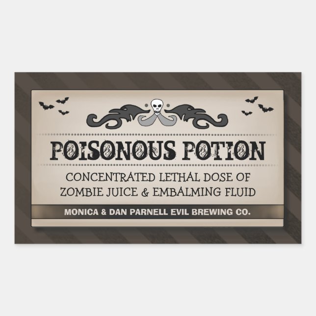 Halloween Party Food or Drink Black & Brown Label (Front)
