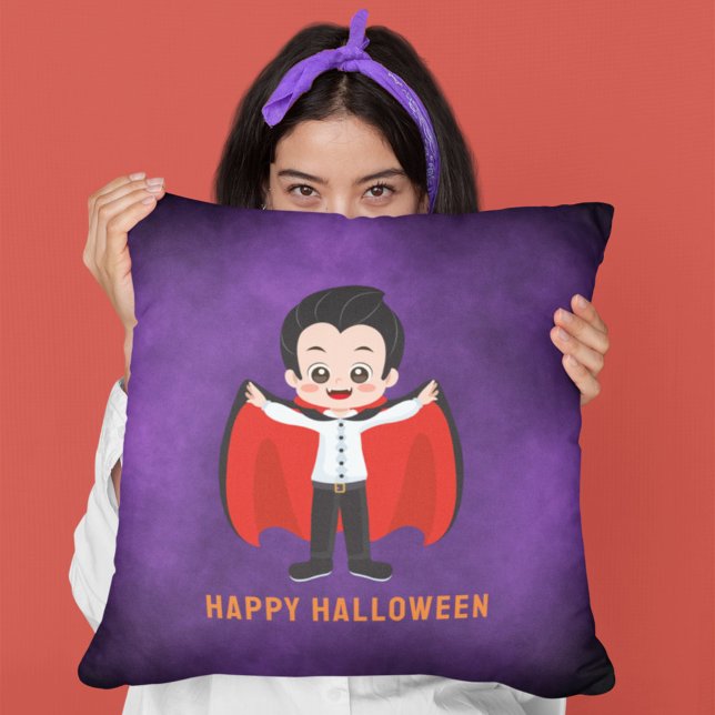 Halloween Party for Kids Vampire Throw Pillow (Creator Uploaded)