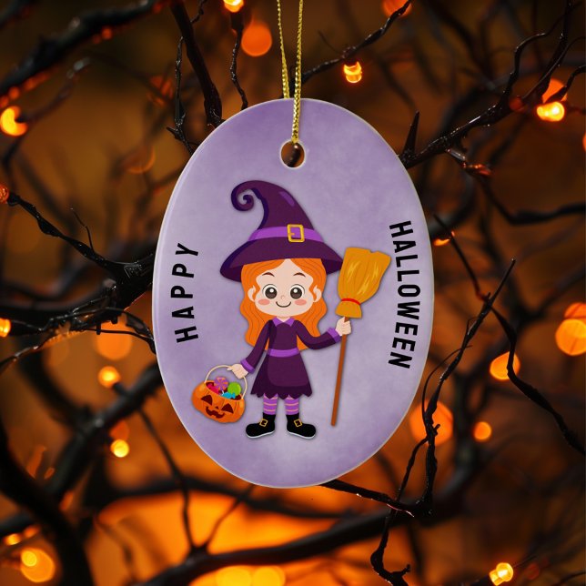 Halloween Party for Kids Witch Ceramic Ornament (Creator Uploaded)
