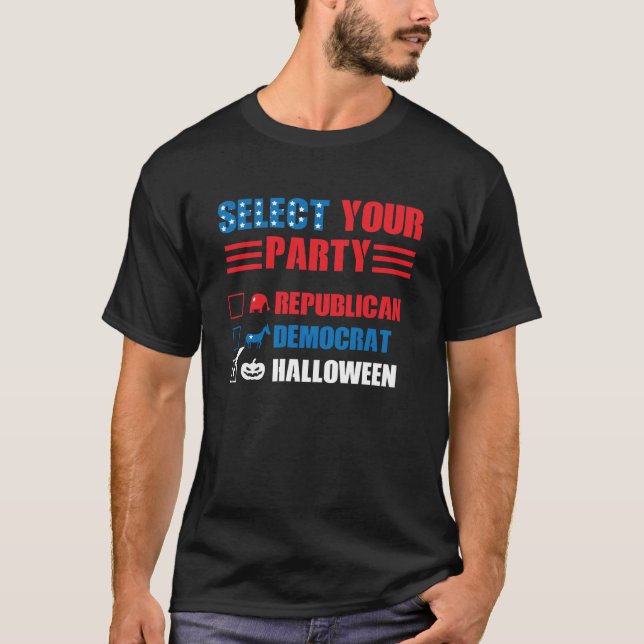 Halloween Party Funny Political Election Voting T-Shirt (Front)