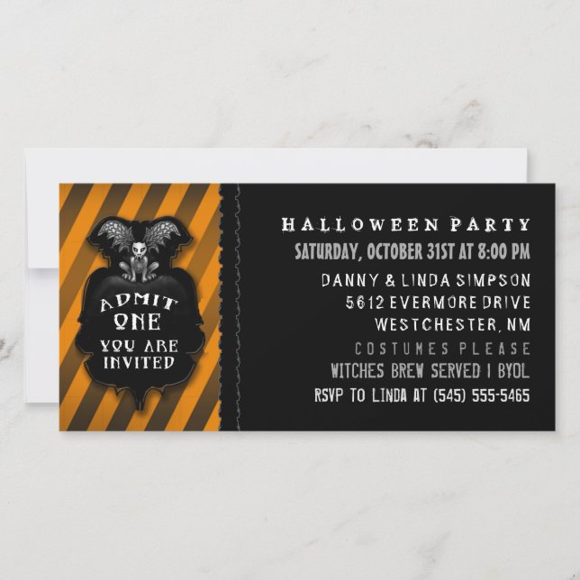 Halloween Party Gargoyle Admettre Une Invitation (Devant)