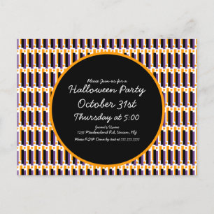 Halloween Party Geometrical Shapes Lines Postcard