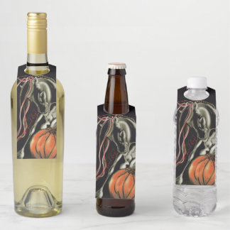 Halloween Party, ghost horse Bottle Tag