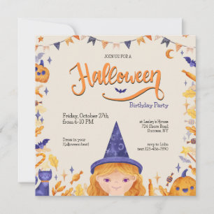Halloween Party Girl Invitation