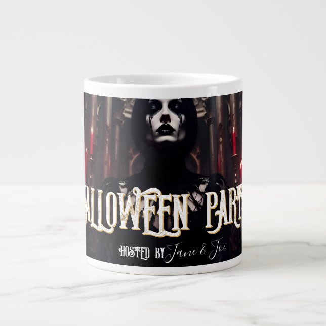 Halloween Party – Gothic Dark Invitation Large Coffee Mug (Front)