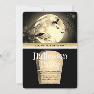 Halloween Party Gothic Fantasy Moon Invitation