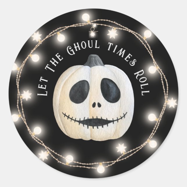 Halloween Party Gothic Pumpkin Face Classic Round Sticker (Front)