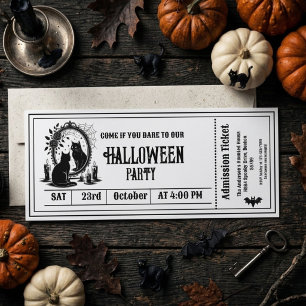 Halloween Party Gothic Skeleton Ticket Invitation