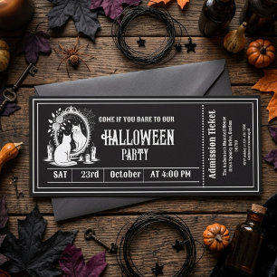 Halloween Party Gothic Skeleton Ticket Invitation