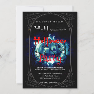 Halloween Party Gothic Spooky Pumpkin Invitation