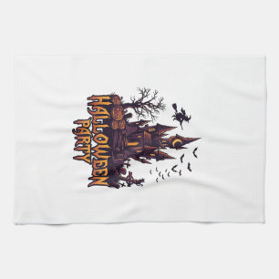 Halloween Party Haunted Castle Pumpkins Bats Kitchen Towel