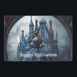 Halloween Party Haunted House Blue Night Scary Laminated Place Mat<br><div class="desc">Halloween Party Haunted House Blue Night Scary Placemat. Unique,  beautiful,  stylish design. Easy to be personalized. Font style,  size and colours can be changed. Matching items are available.</div>