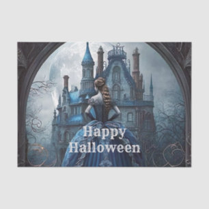 Halloween Party Haunted House Blue Night Scary Tissue Paper