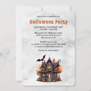 Halloween Party Haunted House Jack O’Lantern Invitation