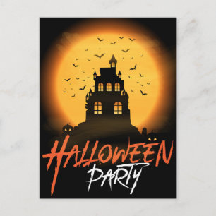 Halloween Party Haunted House Postcard
