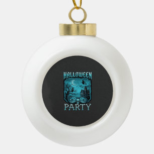 Halloween Party Haunted House Pumpkins Skull Witch Ceramic Ball Christmas Ornament