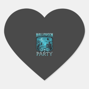 Halloween Party Haunted House Pumpkins Skull Witch Heart Sticker