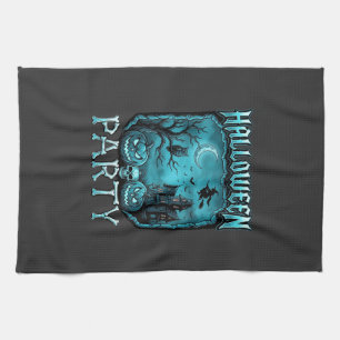Halloween Party Haunted House Pumpkins Skull Witch Kitchen Towel