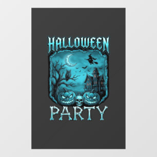 Halloween Party Haunted House Pumpkins Skull Witch Window Cling