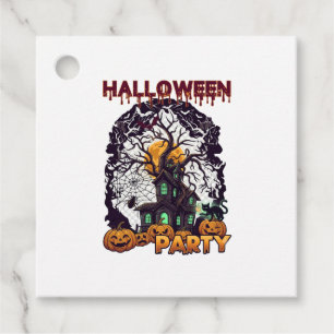 Halloween Party Haunted House Tree Pumpkins Black Favour Tags