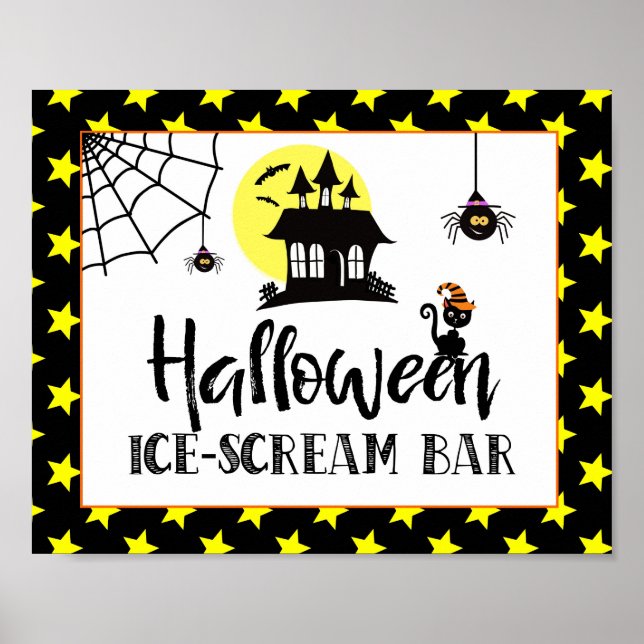 halloween party ice cream bar sign (Front)