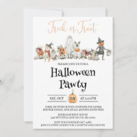 Halloween Party Invitation, A Kids and Dog Pawty