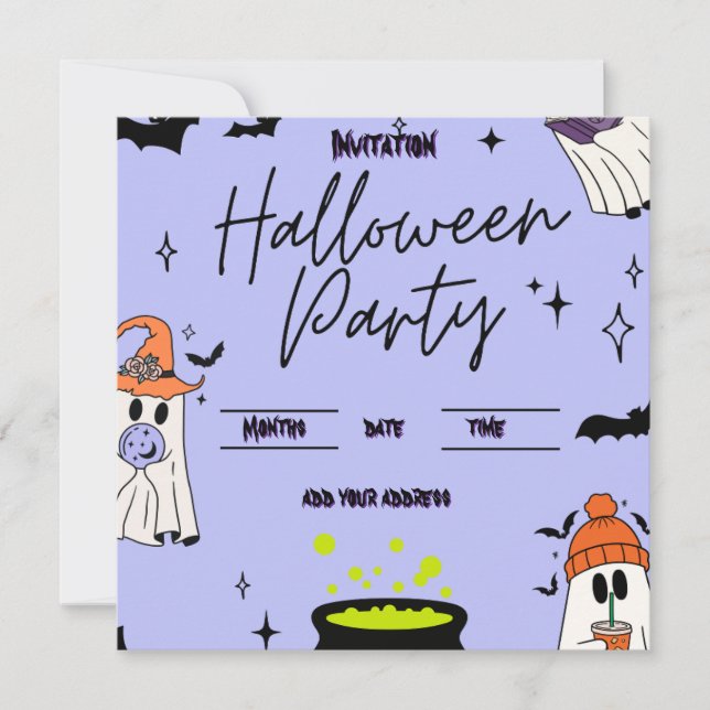 Halloween party invitation card (Front)