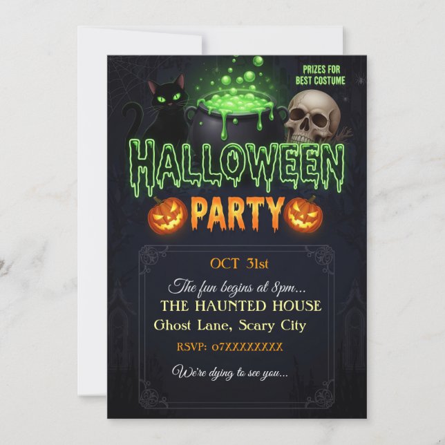 Halloween Party Invitation Card | Spooky Gothic De (Front)