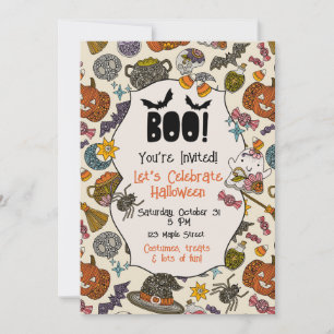 Halloween Party Invitation Cute Spooky Halloween