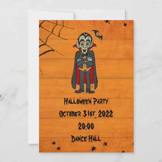 Halloween party invitation Dracula fun (Front)