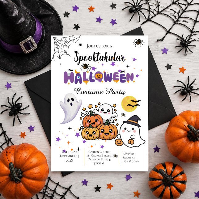 Halloween party invitation featuring skulls and gh (Creator Uploaded)