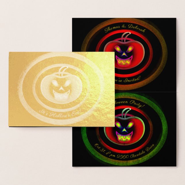 Halloween Party Invitation Foil Card (Display)