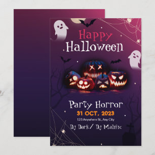 Halloween Party Invitation, Horror Party Halloween Holiday Card