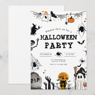 Halloween Party Invitation,Kids Spooky Night Party Invitation