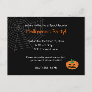 Halloween Party Invitation Postcard