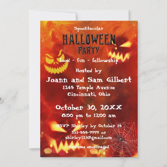 Halloween Party invitation Spooktacular design (Front)