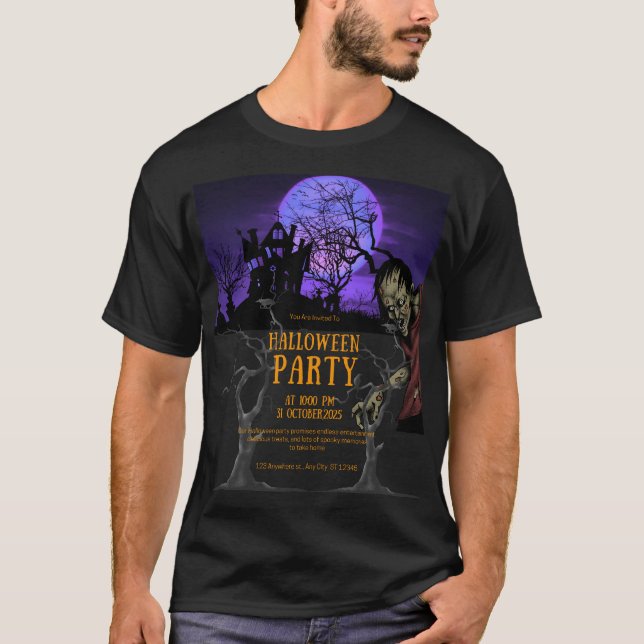 Halloween party invitation T-Shirt (Front)