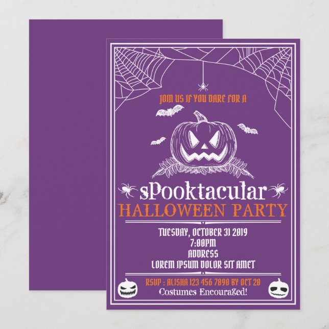 Halloween Party Invitations (Front/Back)