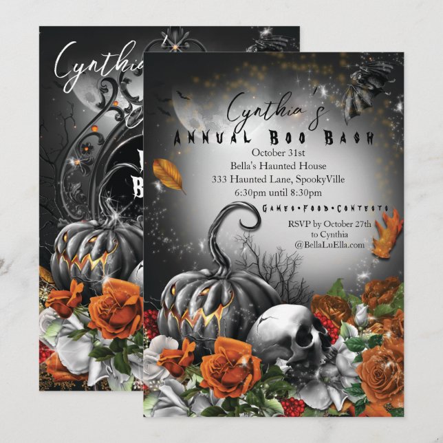 HALLOWEEN PARTY INVITATIONS (Front/Back)