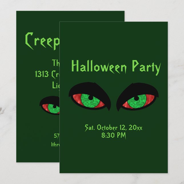 Halloween Party Invitations (Front/Back)