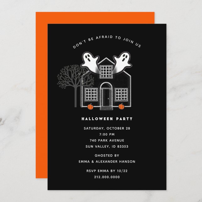 Halloween Party Invitations (Front/Back)