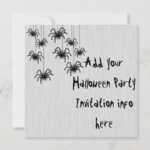 Halloween Party Invitations Spiders