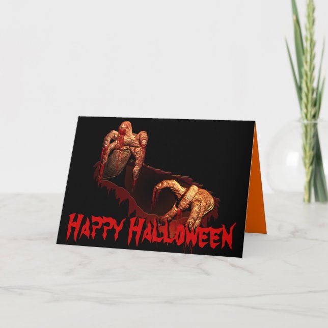 Halloween Party Invitations Zombie Custom Cards (Front)