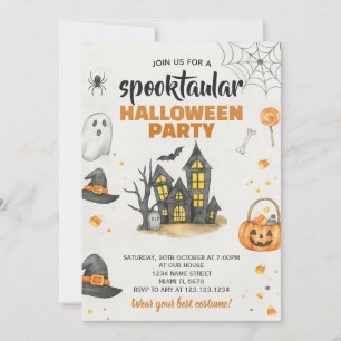 Halloween Party Invite Trick or Treat Celebration